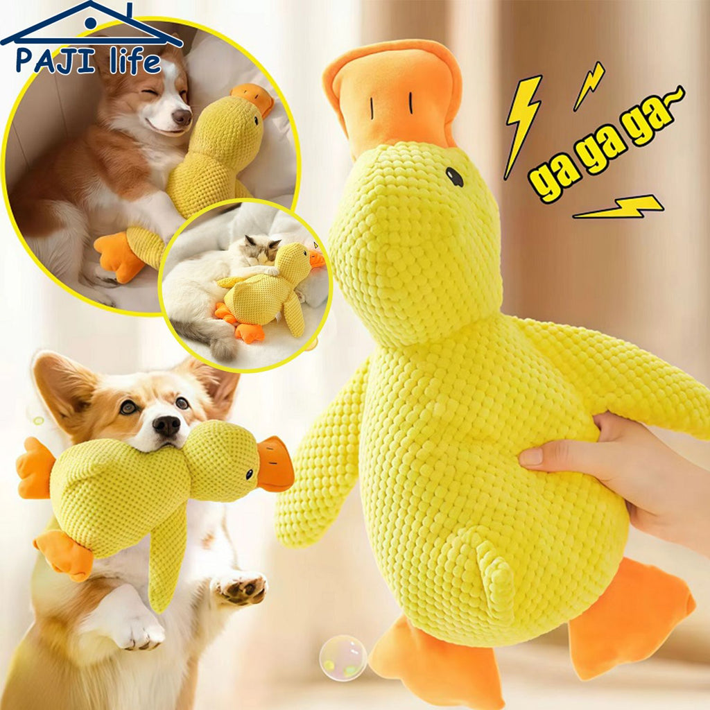 Brinquedo de cachorro de pato de pelúcia resistente ao mastigar