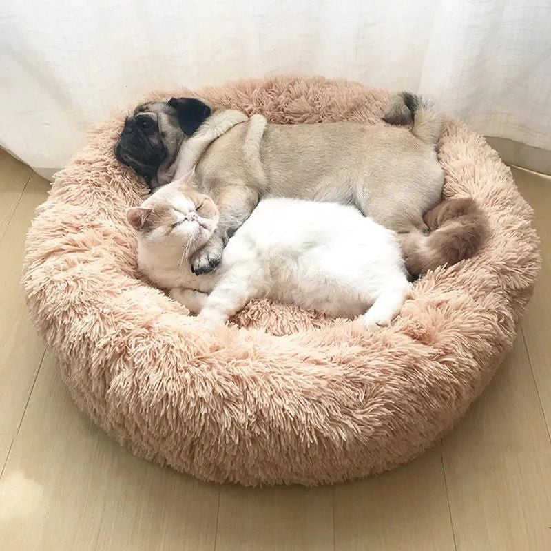 Cama redonda para animais de estimação, 40-90cm, 6 tamanhos, cama grande para cã