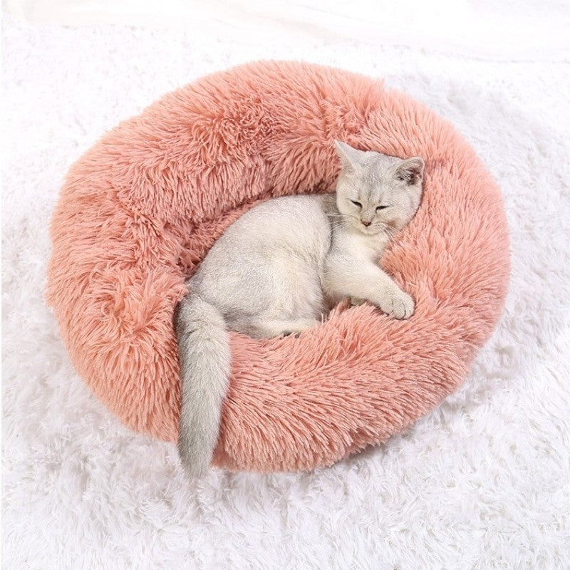 Cama redonda para animais de estimação, 40-90cm, 6 tamanhos, cama grande para cã