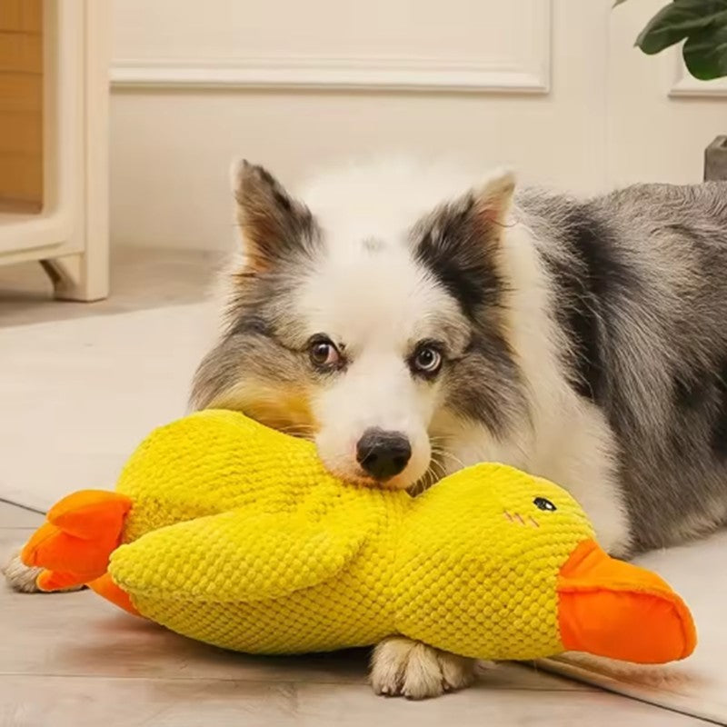 Brinquedo de cachorro de pato de pelúcia resistente ao mastigar