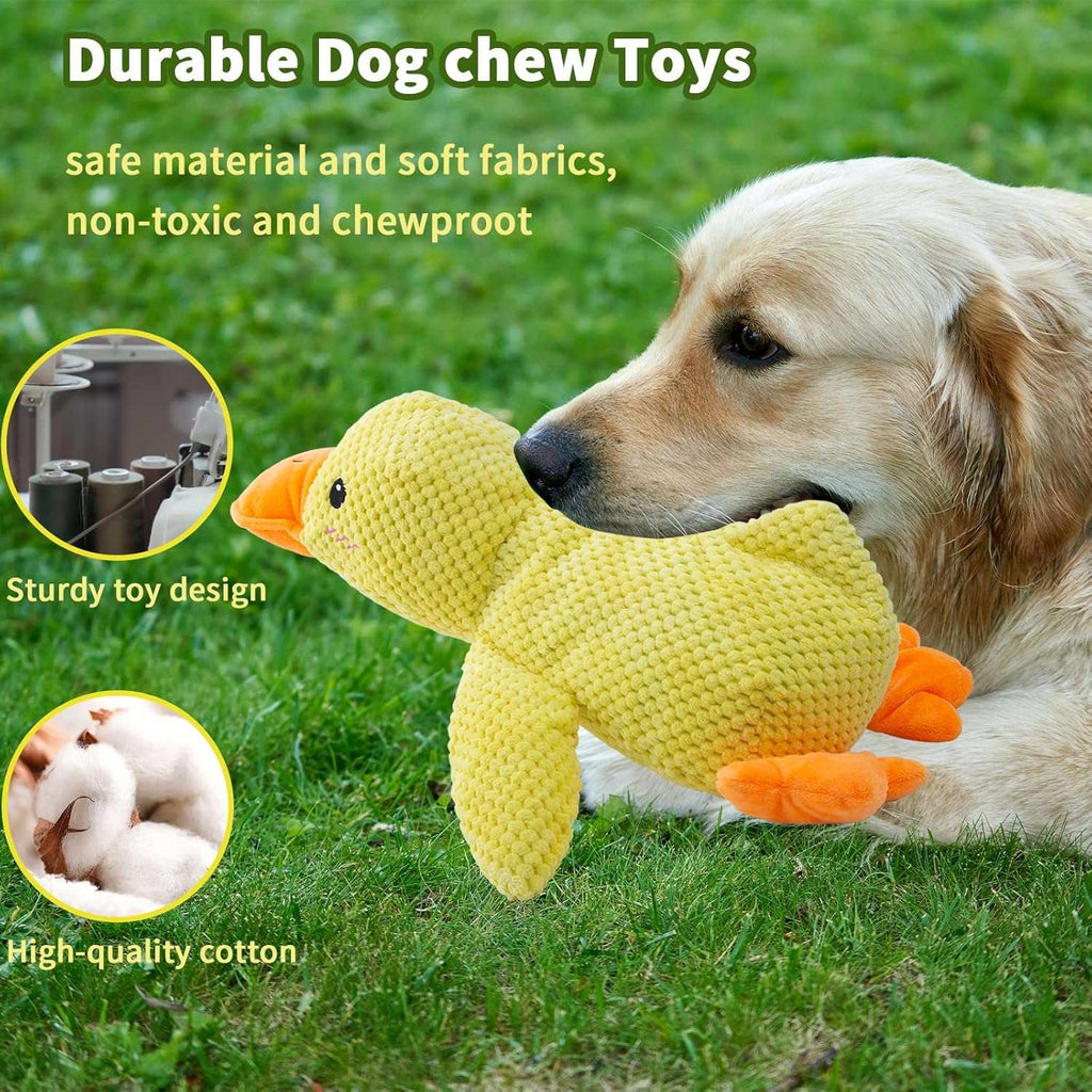 Brinquedo de cachorro de pato de pelúcia resistente ao mastigar