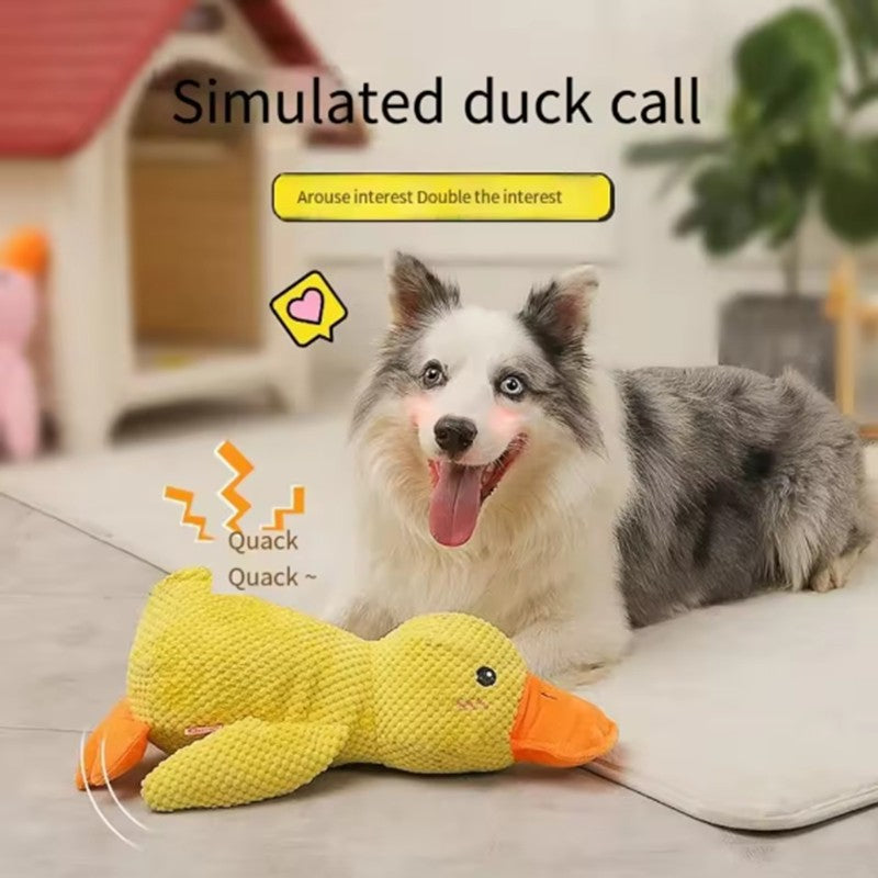 Brinquedo de cachorro de pato de pelúcia resistente ao mastigar