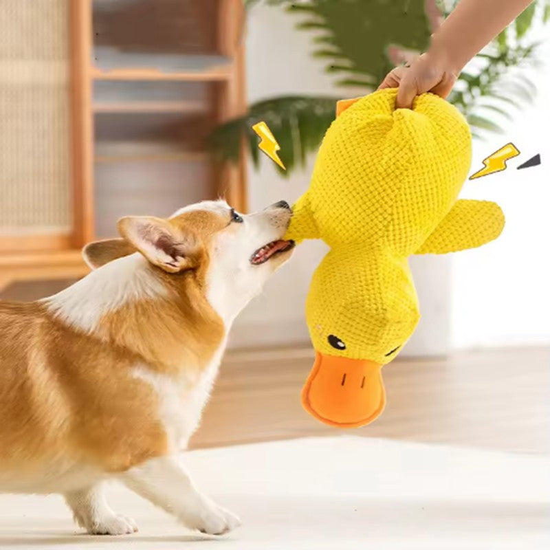 Brinquedo de cachorro de pato de pelúcia resistente ao mastigar