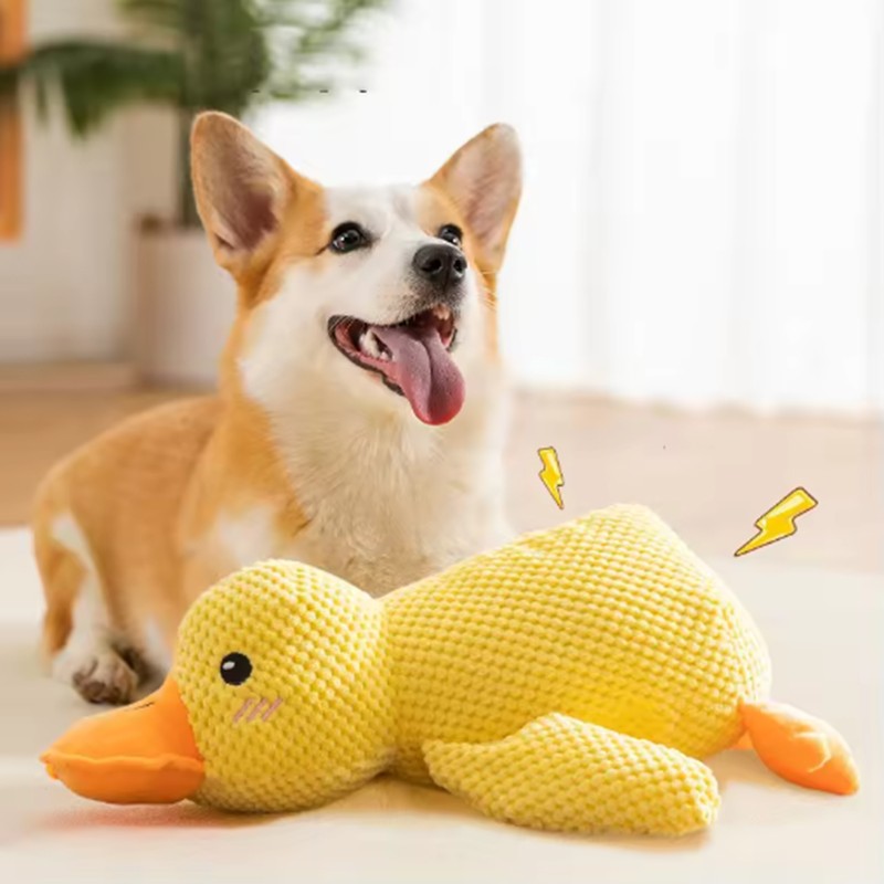 Brinquedo de cachorro de pato de pelúcia resistente ao mastigar