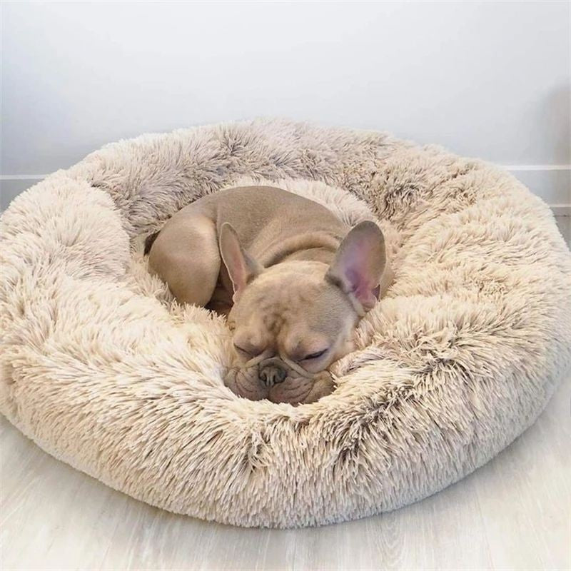 Cama redonda para animais de estimação, 40-90cm, 6 tamanhos, cama grande para cã